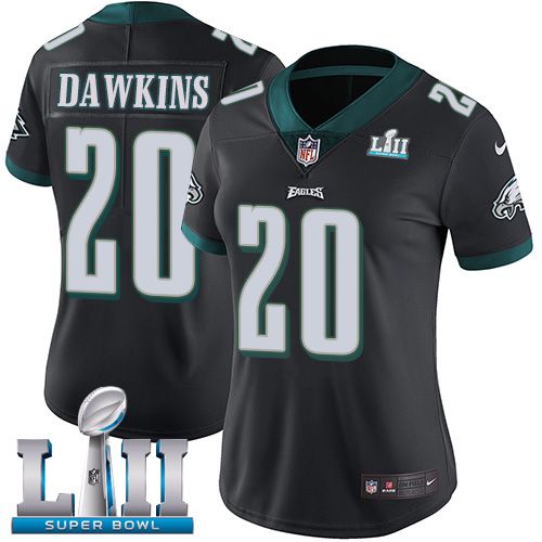 Women Philadelphia Eagles #20 Dawkins Black Limited 2018 Super Bowl NFL Jerseys->women nfl jersey->Women Jersey